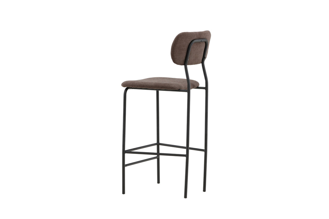 Venture Home Ralf Bar Chair 2-pack - Matte black / Dark brown Linen