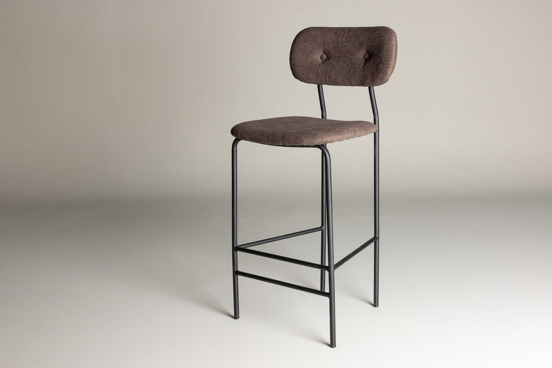Venture Home Ralf Bar Chair 2-pack - Matte black / Dark brown Linen