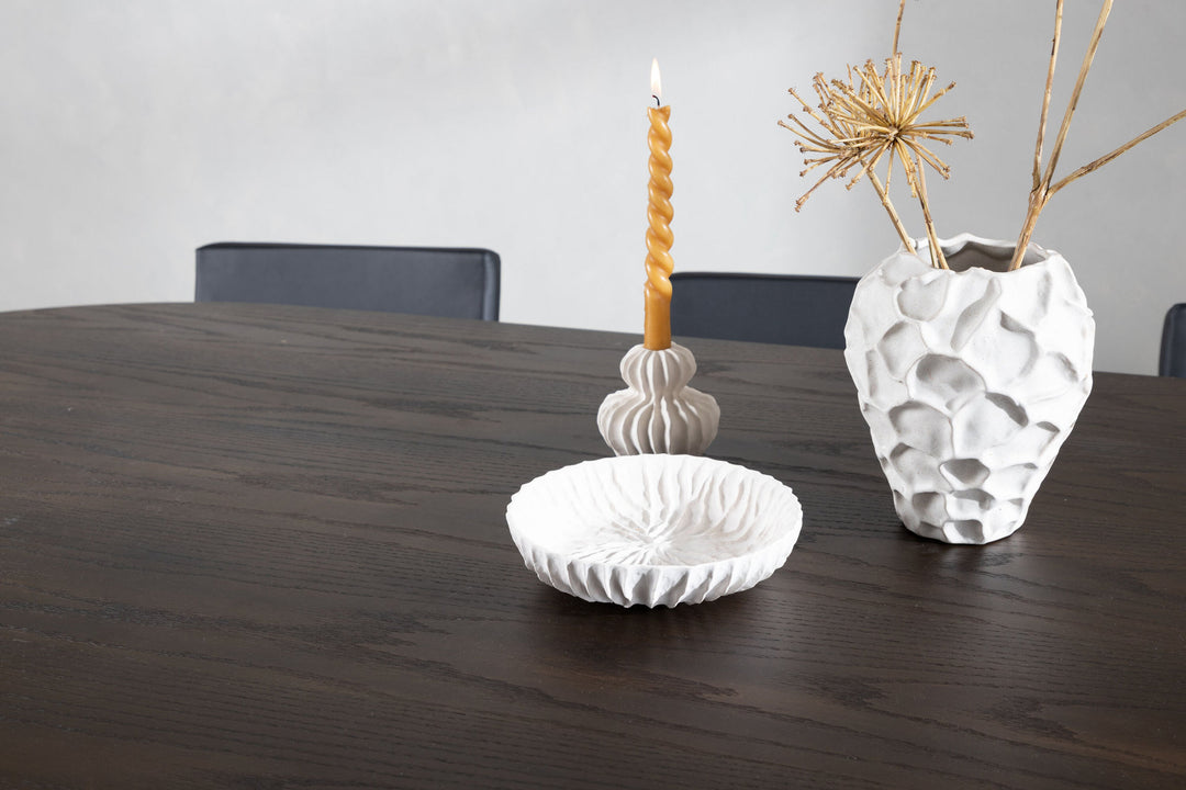 Venture Home Stone oval Dining Table - Black / Mocca Veneer +Kenth Chair - Black / Black PU _6