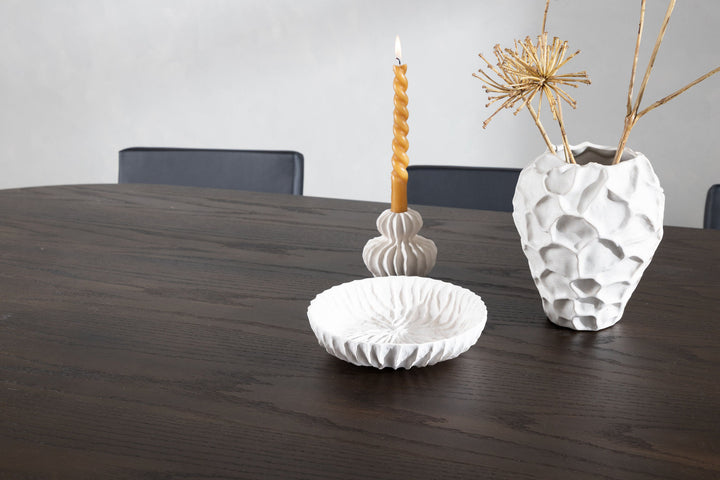 Venture Home Stone oval Dining Table - Black / Mocca Veneer +Kenth Chair - Black / Black PU _6