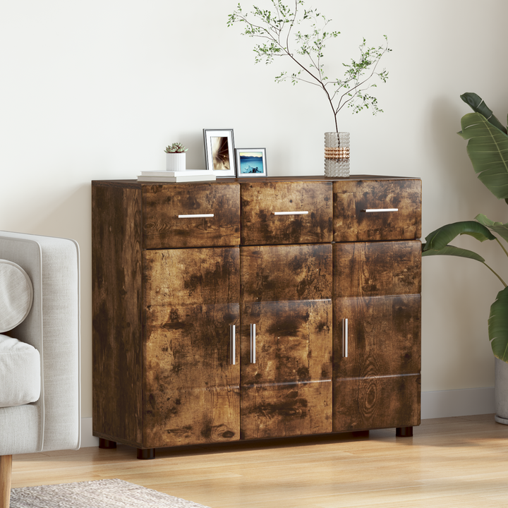 Sideboard FLORIN Røget eg 88,5 x 30,5 x 73 cm Konstrueret træ