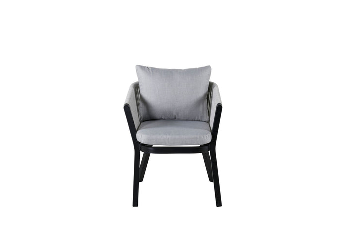 Venture Home Virya Dining Chair 2-pack - BLACK Alu / Grey cushion