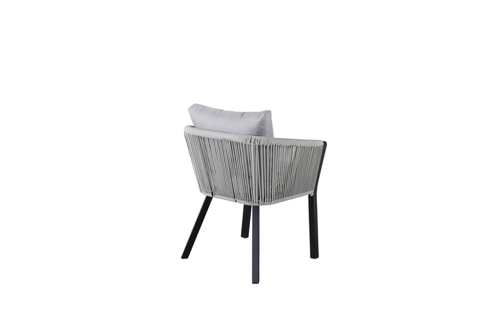 Venture Home Virya Dining Chair 2-pack - BLACK Alu / Grey cushion