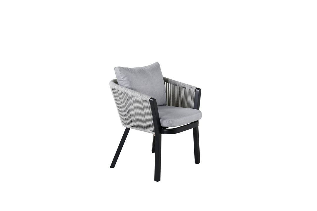 Venture Home Virya Dining Chair 2-pack - BLACK Alu / Grey cushion