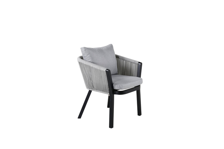 Venture Home Virya Dining Chair 2-pack - BLACK Alu / Grey cushion