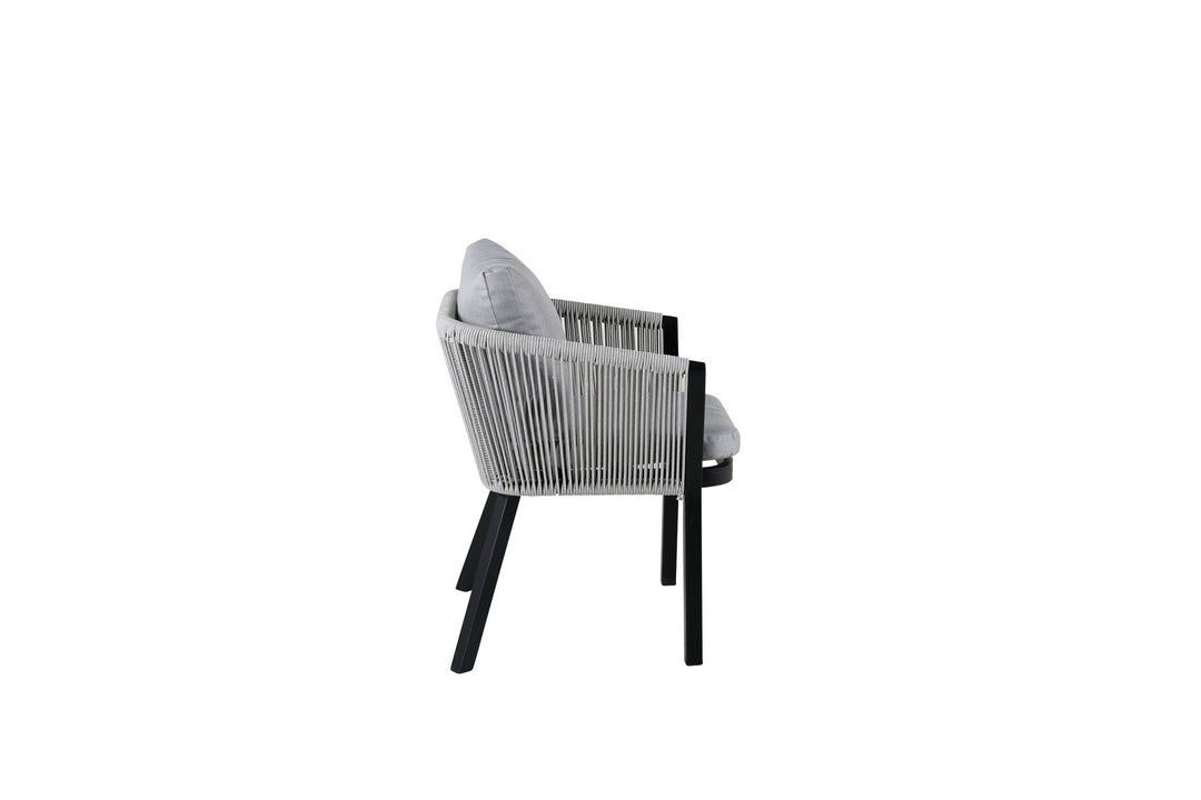 Venture Home Virya Dining Chair 2-pack - BLACK Alu / Grey cushion