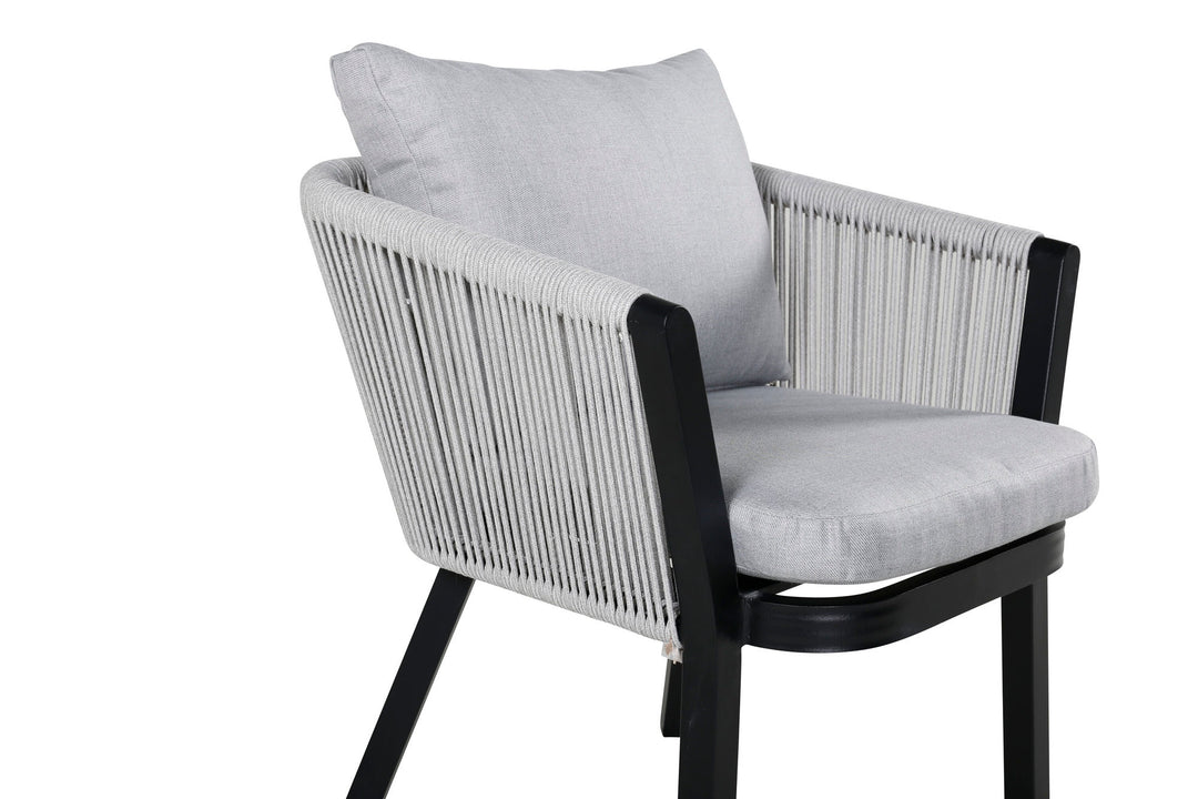 Venture Home Virya Dining Chair 2-pack - BLACK Alu / Grey cushion