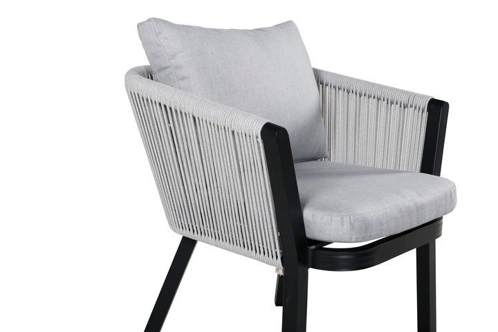 Venture Home Virya Dining Chair 2-pack - BLACK Alu / Grey cushion