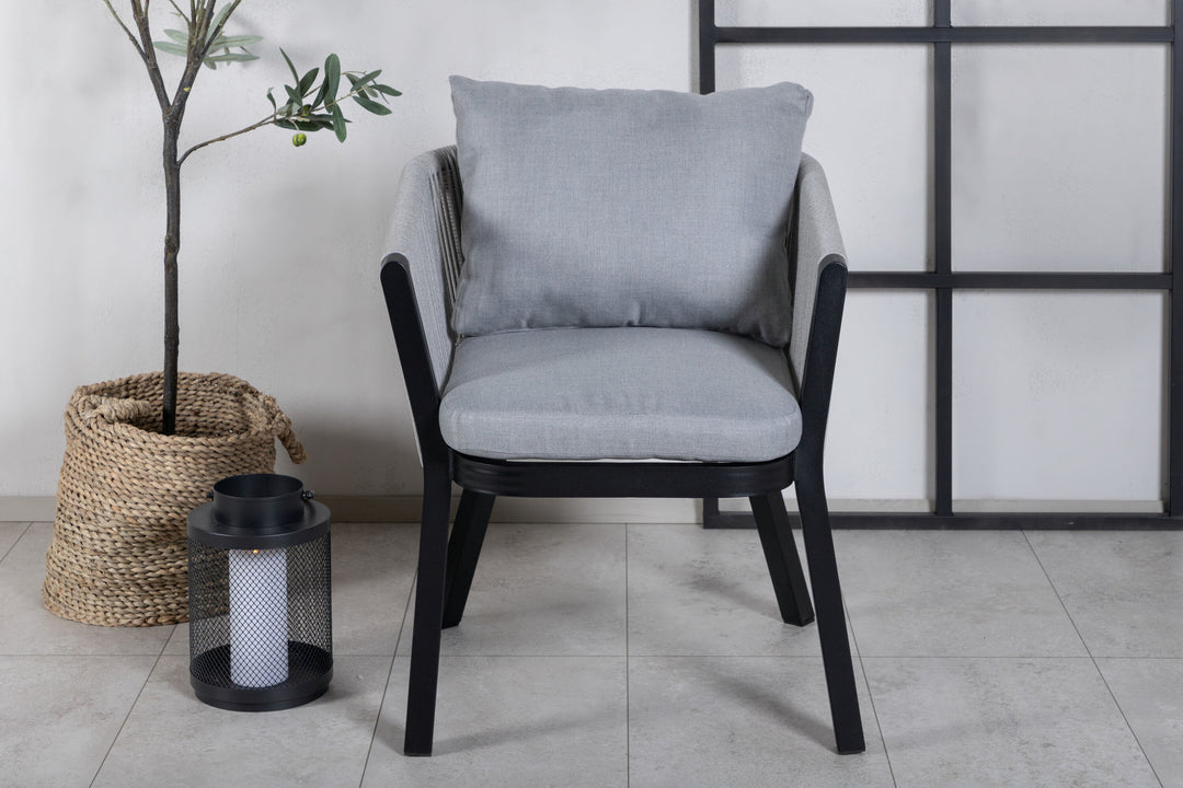 Venture Home Virya Dining Chair 2-pack - BLACK Alu / Grey cushion