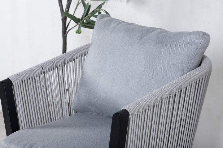 Venture Home Virya Dining Chair 2-pack - BLACK Alu / Grey cushion
