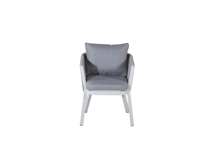 Venture Home Virya Dining Chair 2-pack - White Alu / Grey Cushion