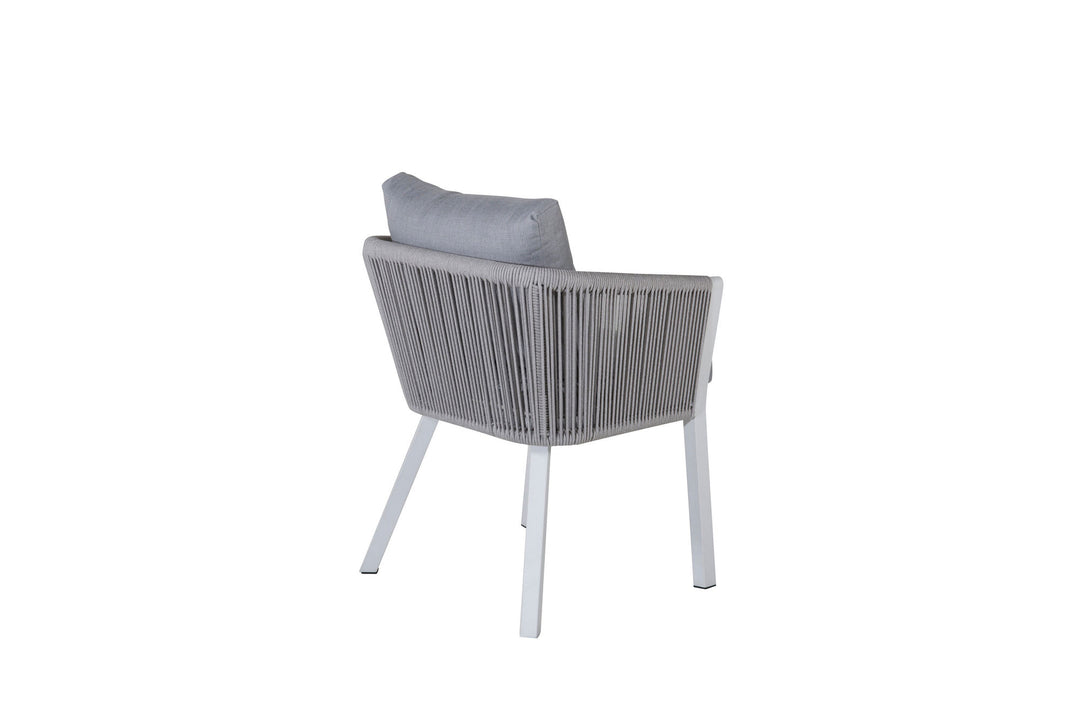 Venture Home Virya Dining Chair 2-pack - White Alu / Grey Cushion