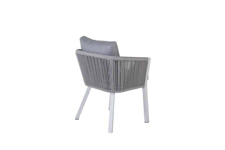 Venture Home Virya Dining Chair 2-pack - White Alu / Grey Cushion