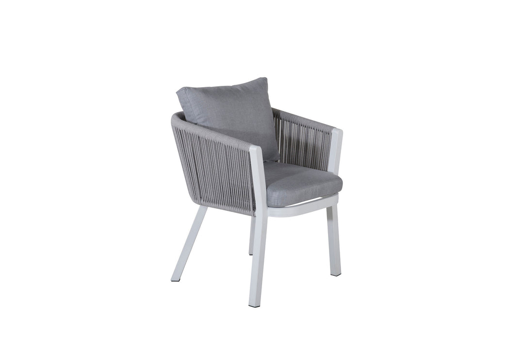 Venture Home Virya Dining Chair 2-pack - White Alu / Grey Cushion