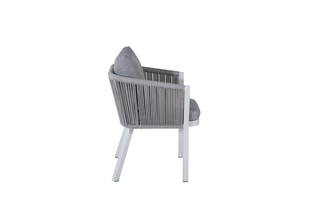 Venture Home Virya Dining Chair 2-pack - White Alu / Grey Cushion