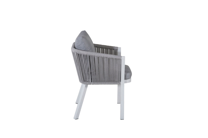 Venture Home Virya Dining Chair 2-pack - White Alu / Grey Cushion