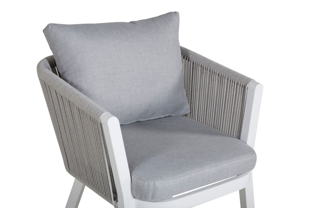 Venture Home Virya Dining Chair 2-pack - White Alu / Grey Cushion