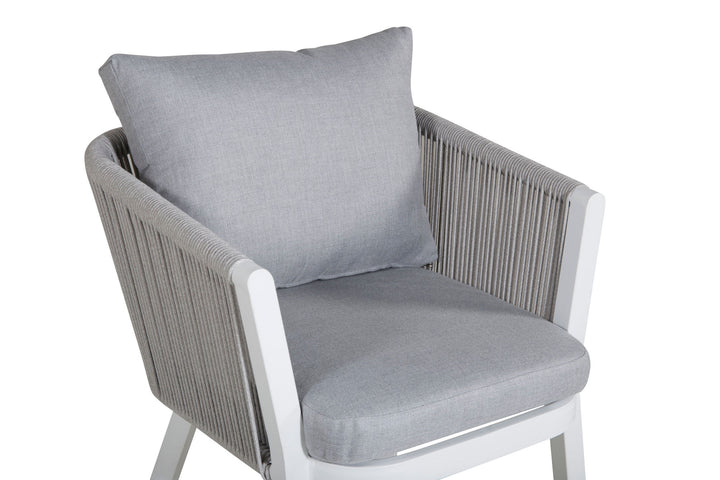 Venture Home Virya Dining Chair 2-pack - White Alu / Grey Cushion