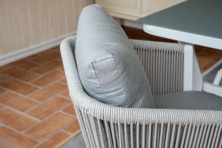 Venture Home Virya Dining Chair 2-pack - White Alu / Grey Cushion