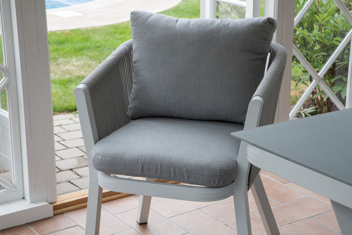 Venture Home Virya Dining Chair 2-pack - White Alu / Grey Cushion