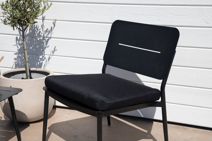 Venture Home Lina Lounge Chair 2-pack - Black / Black Cushion