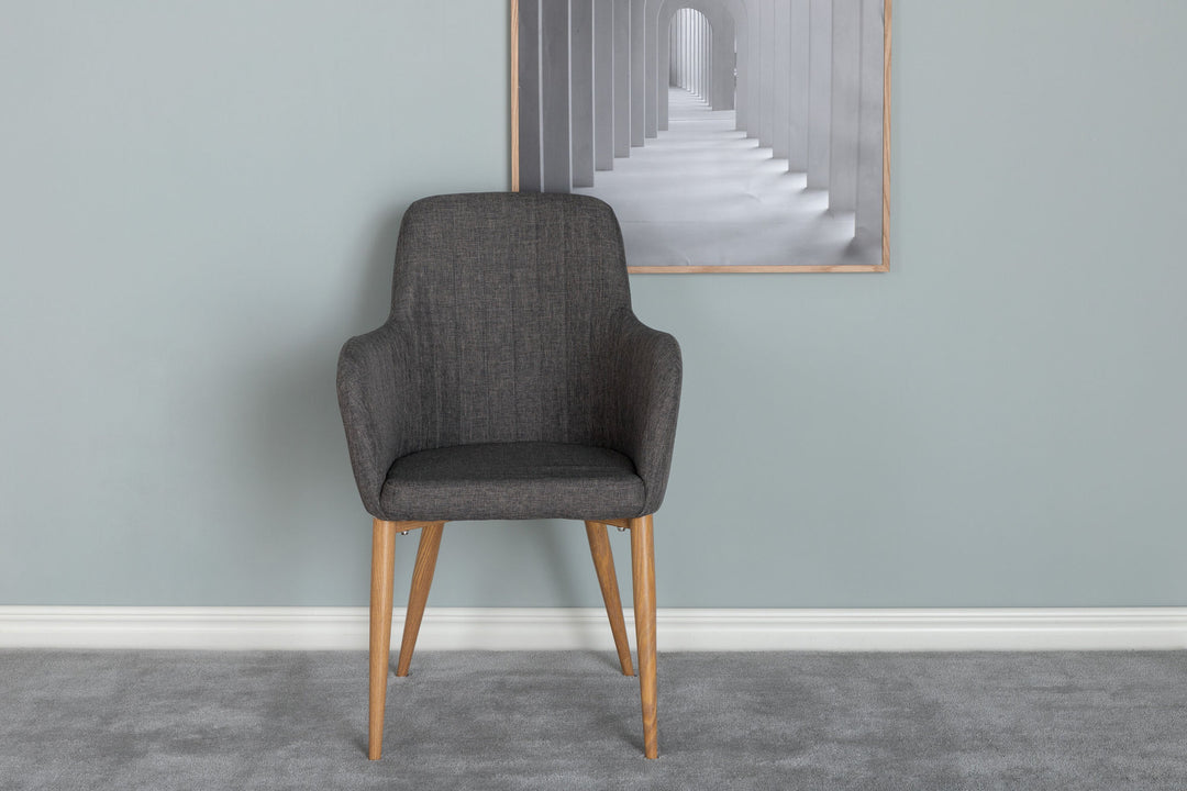 Venture Home Comfort - Dining Chair 2-pack - Oak/Dark Grey Ersätts av 27702-450