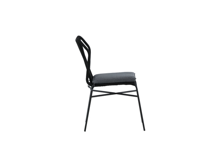 Venture Home Julian Dining Chair 4-pack - Black Steel / Black Rope (stackable)