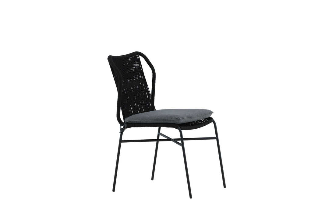 Venture Home Julian Dining Chair 4-pack - Black Steel / Black Rope (stackable)