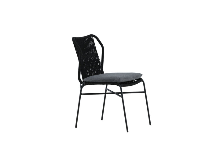 Venture Home Julian Dining Chair 4-pack - Black Steel / Black Rope (stackable)