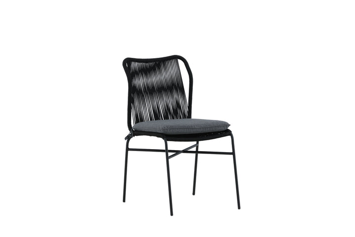 Venture Home Julian Dining Chair 4-pack - Black Steel / Black Rope (stackable)