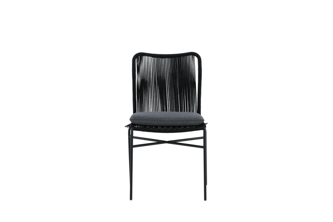 Venture Home Julian Dining Chair 4-pack - Black Steel / Black Rope (stackable)