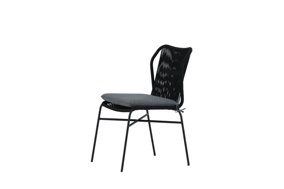 Venture Home Julian Dining Chair 4-pack - Black Steel / Black Rope (stackable)