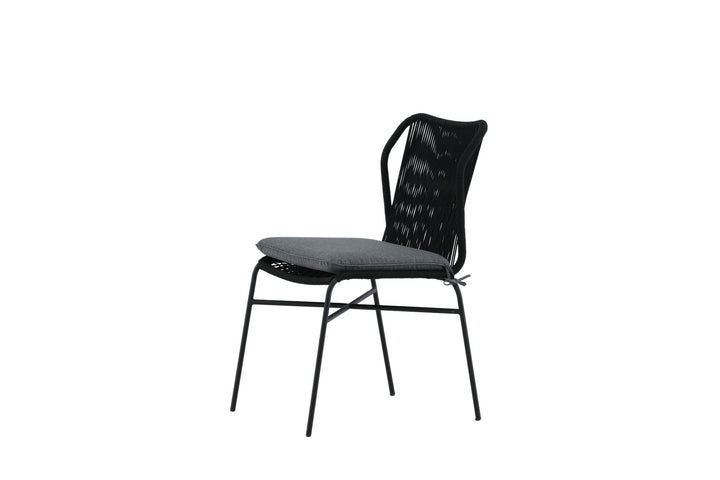 Venture Home Julian Dining Chair 4-pack - Black Steel / Black Rope (stackable)