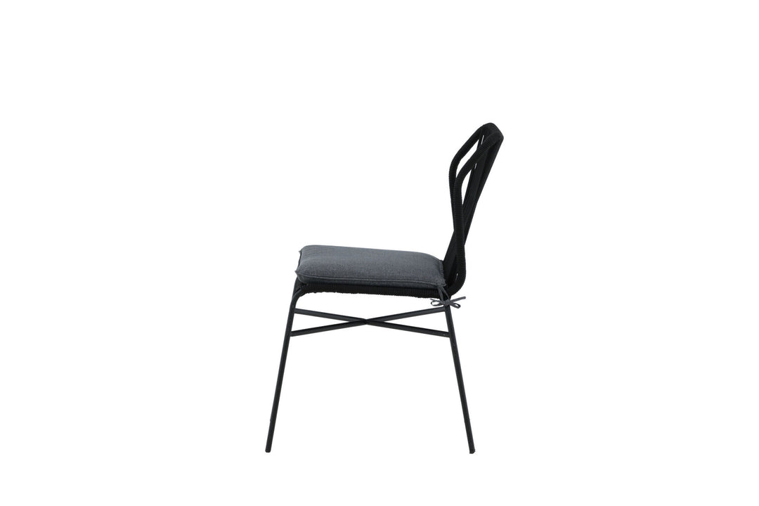 Venture Home Julian Dining Chair 4-pack - Black Steel / Black Rope (stackable)