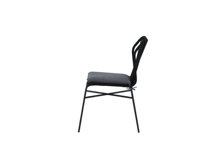Venture Home Julian Dining Chair 4-pack - Black Steel / Black Rope (stackable)