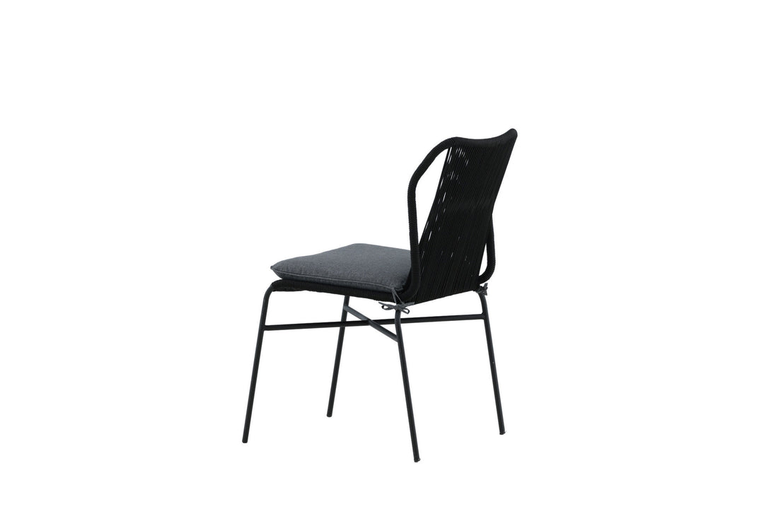 Venture Home Julian Dining Chair 4-pack - Black Steel / Black Rope (stackable)