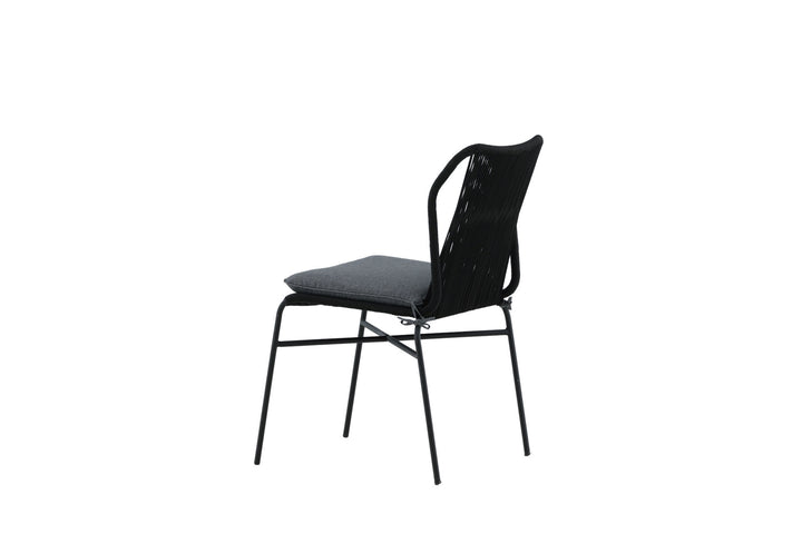 Venture Home Julian Dining Chair 4-pack - Black Steel / Black Rope (stackable)