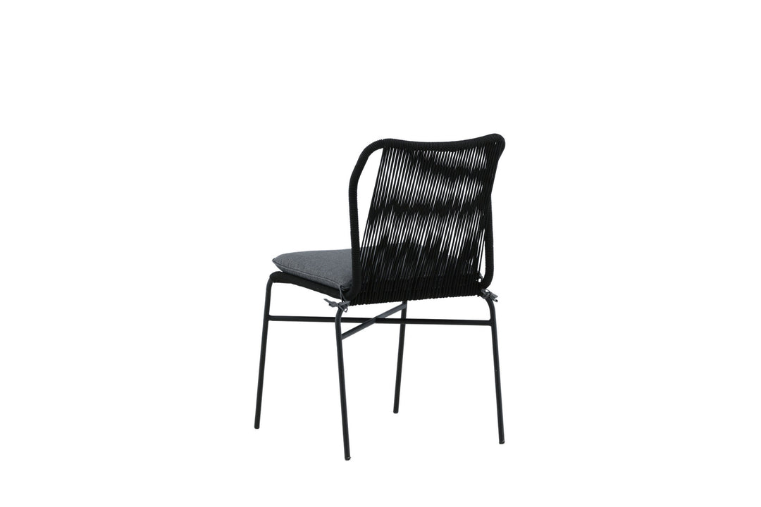 Venture Home Julian Dining Chair 4-pack - Black Steel / Black Rope (stackable)