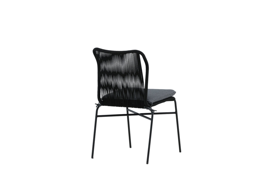 Venture Home Julian Dining Chair 4-pack - Black Steel / Black Rope (stackable)