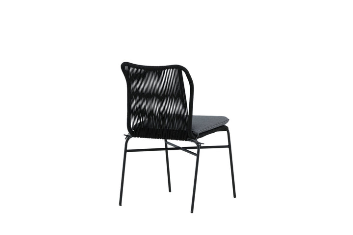 Venture Home Julian Dining Chair 4-pack - Black Steel / Black Rope (stackable)