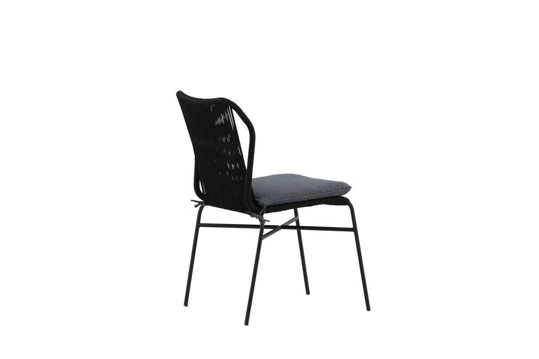 Venture Home Julian Dining Chair 4-pack - Black Steel / Black Rope (stackable)