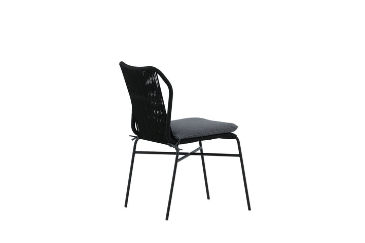 Venture Home Julian Dining Chair 4-pack - Black Steel / Black Rope (stackable)