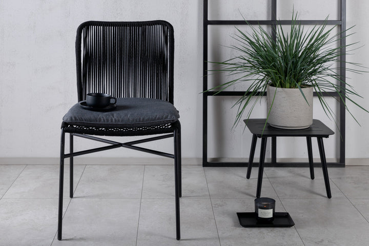 Venture Home Julian Dining Chair 4-pack - Black Steel / Black Rope (stackable)