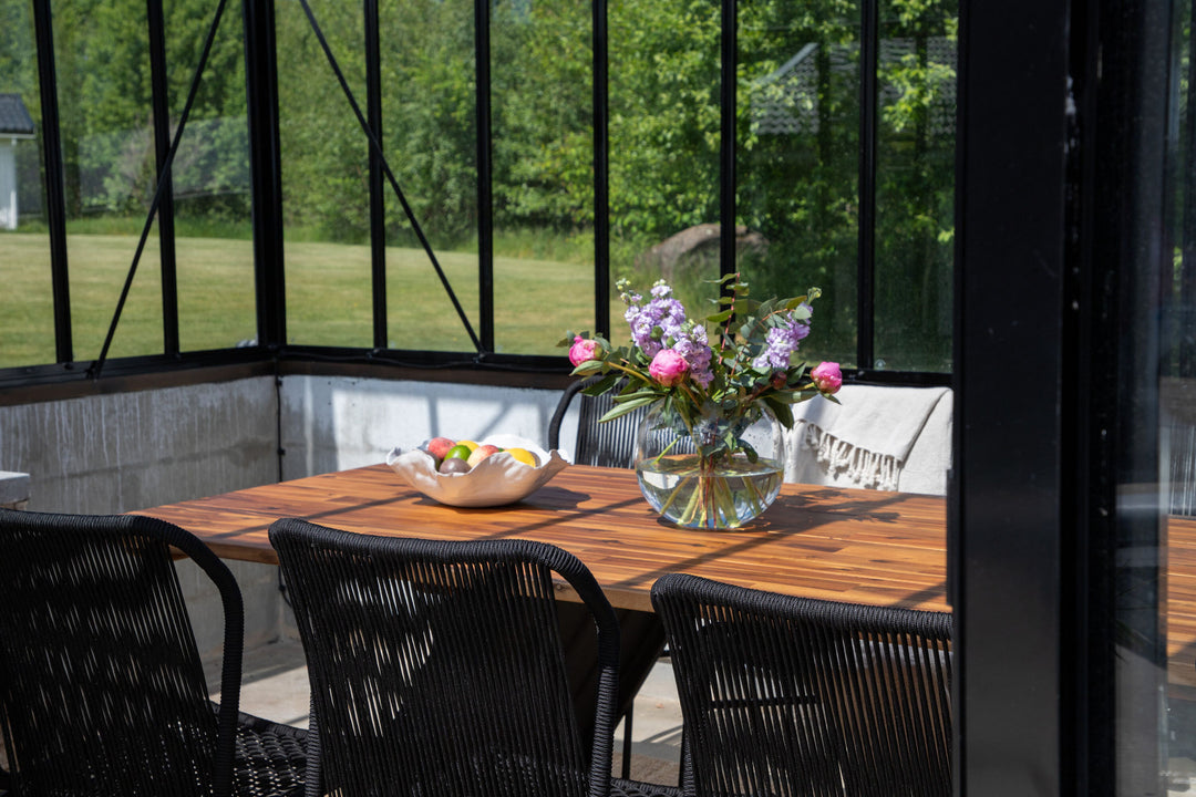 Venture Home Julian Dining Chair 4-pack - Black Steel / Black Rope (stackable)