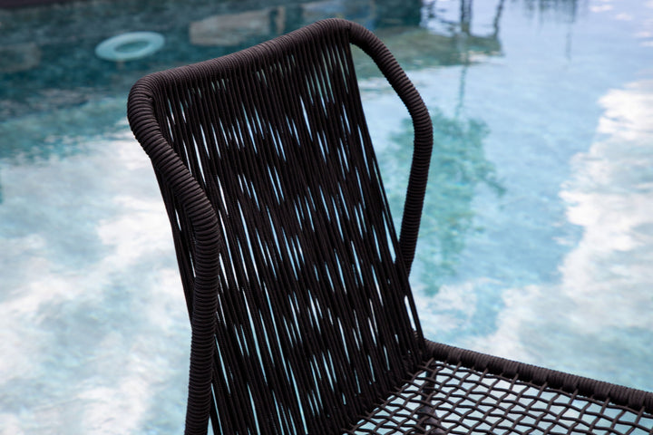 Venture Home Julian Dining Chair 4-pack - Black Steel / Black Rope (stackable)