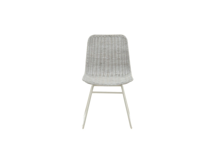 Venture Home Cirebon Dining Chair 2-pack - White / Whitewash Natural Rattan