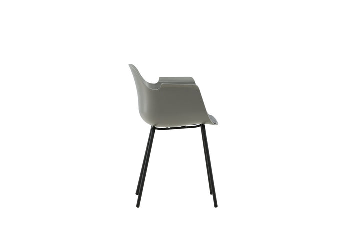Venture Home Comfort Plastic Dining Chair 2-pack - Black Legs - Grey Plastic