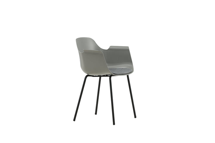 Venture Home Comfort Plastic Dining Chair 2-pack - Black Legs - Grey Plastic