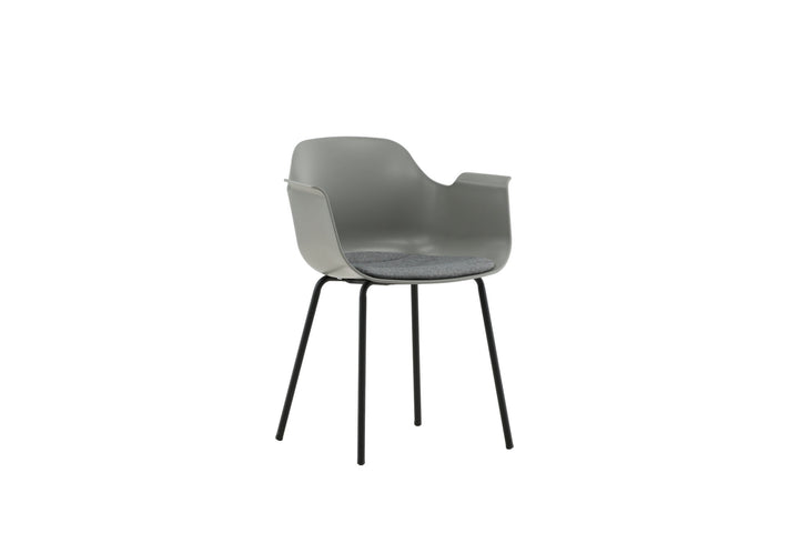 Venture Home Comfort Plastic Dining Chair 2-pack - Black Legs - Grey Plastic