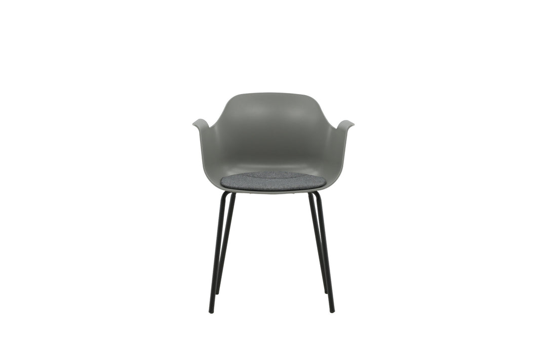 Venture Home Comfort Plastic Dining Chair 2-pack - Black Legs - Grey Plastic